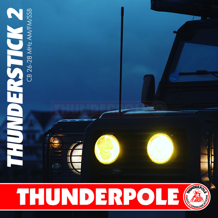 The 2-Foot Thunderstick is a high-performance fiberglass CB antenna with a top-loaded coil designed to enhance your signal.